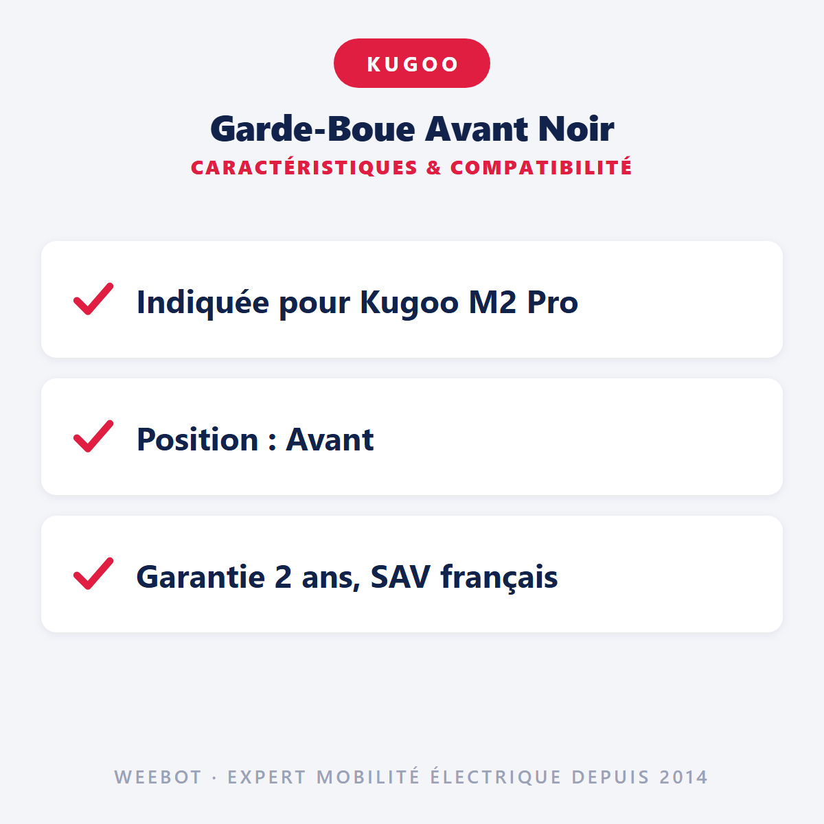 Garde-Boue Avant Noir : caractéristiques et compatibilité
