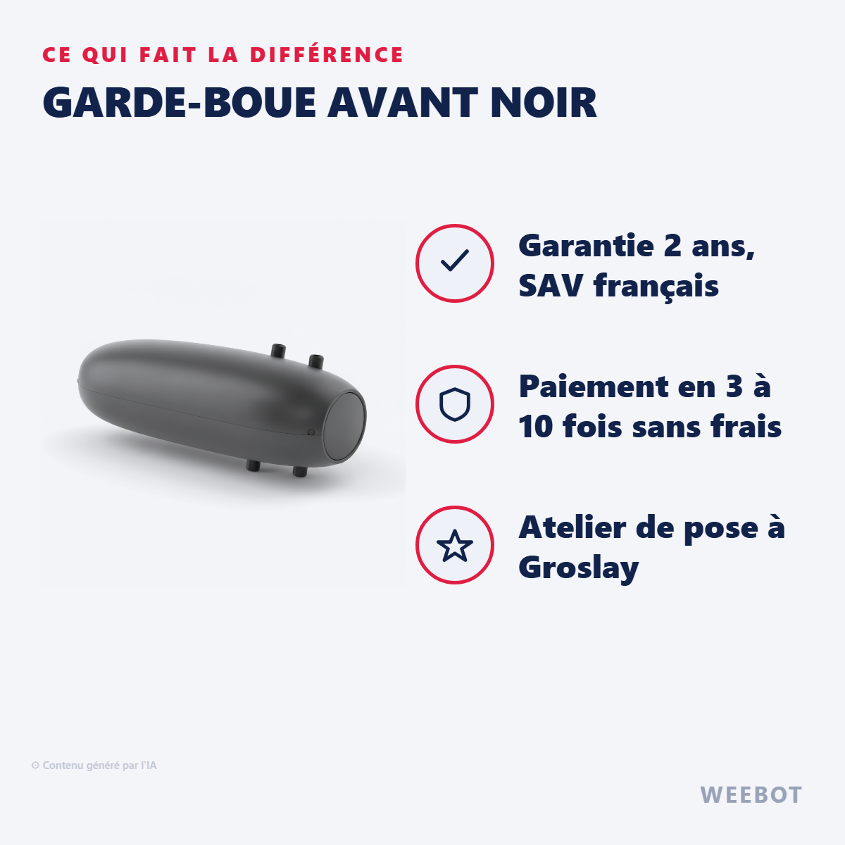 Garde-Boue Avant Noir : les points forts