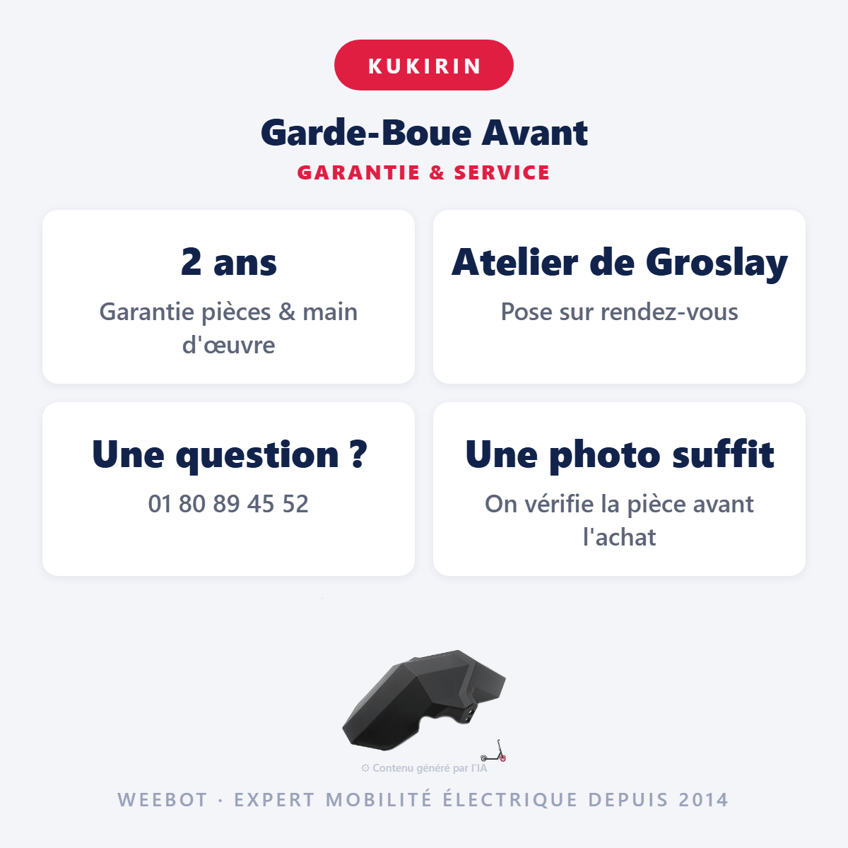 Garde-Boue Avant : garantie 2 ans et service après-vente