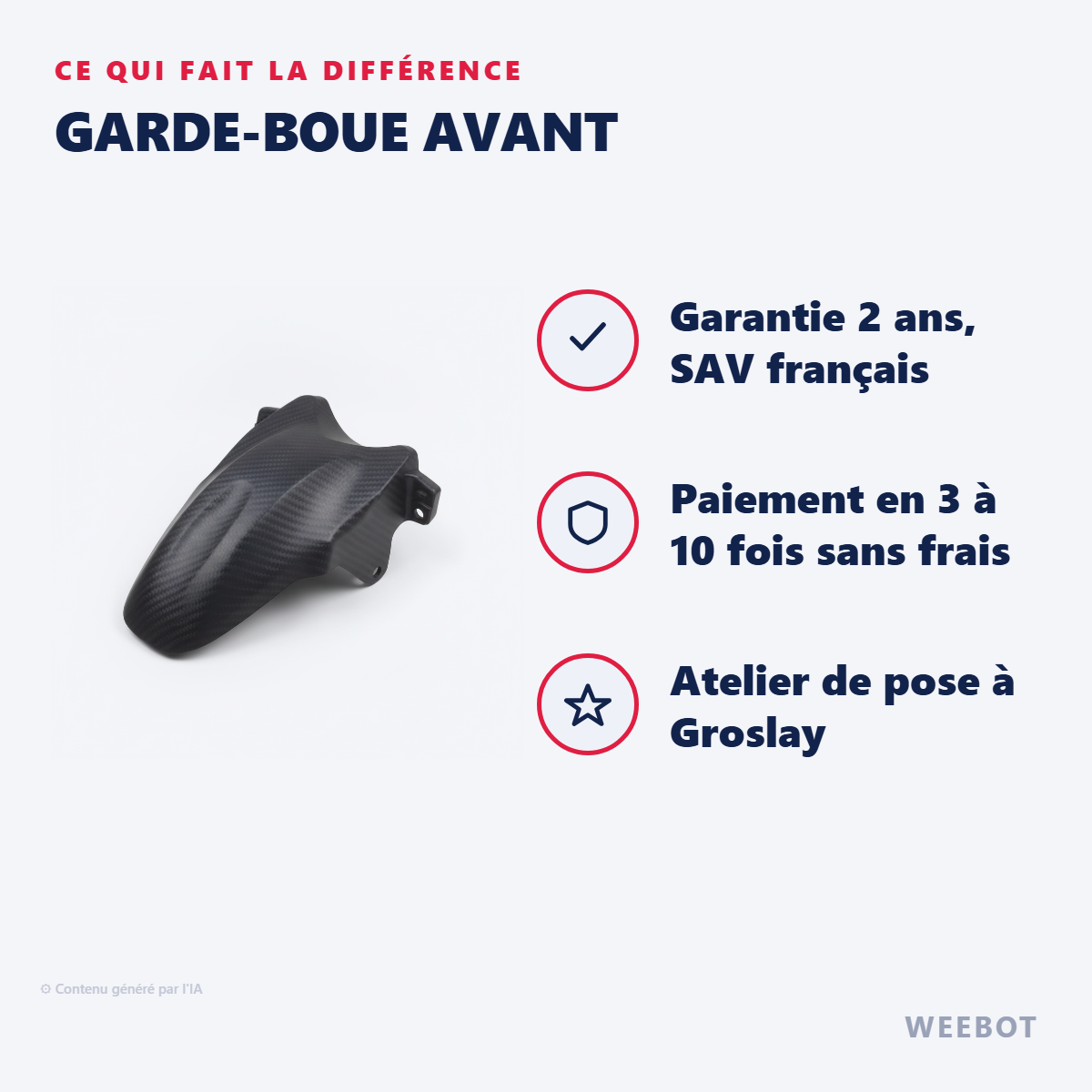 Garde-Boue Avant : les points forts