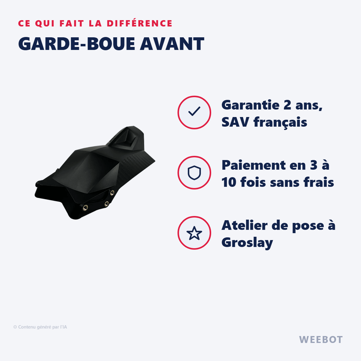 Garde-boue avant pour Trottinette Électrique Vsett 10+ - Weebot