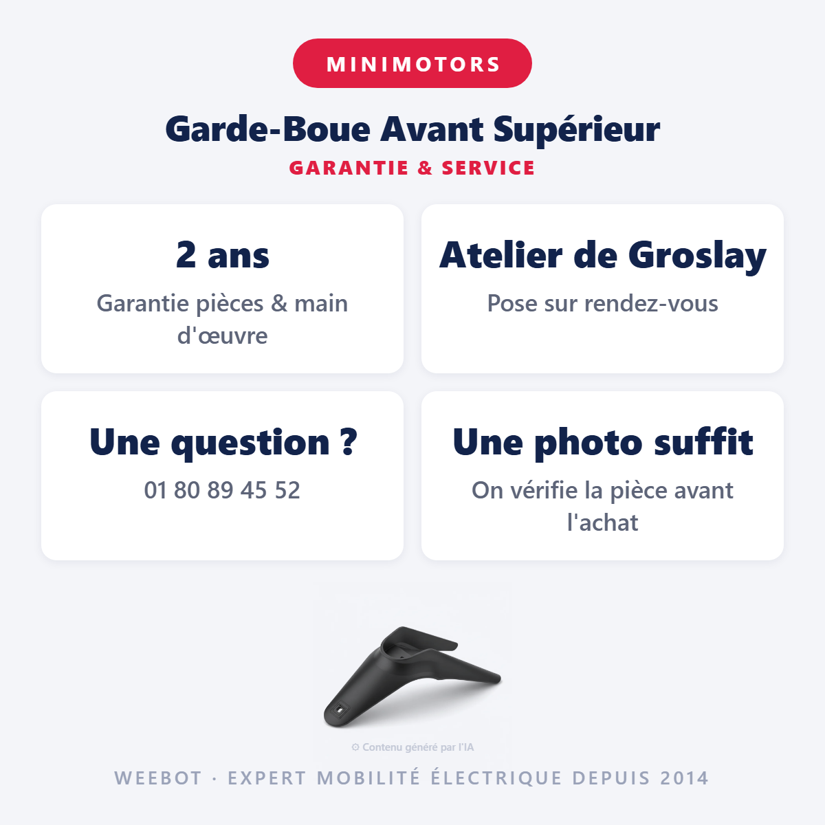 Garde-Boue Avant Supérieur : garantie 2 ans et service après-vente
