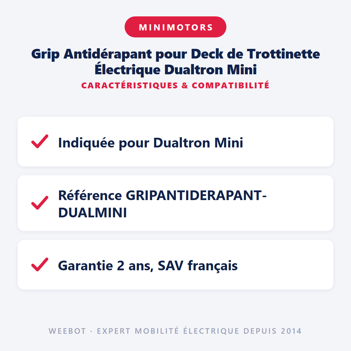Grip Antidérapant pour Deck de Trottinette Électrique Dualtron Mini : caractéristiques et compatibilité