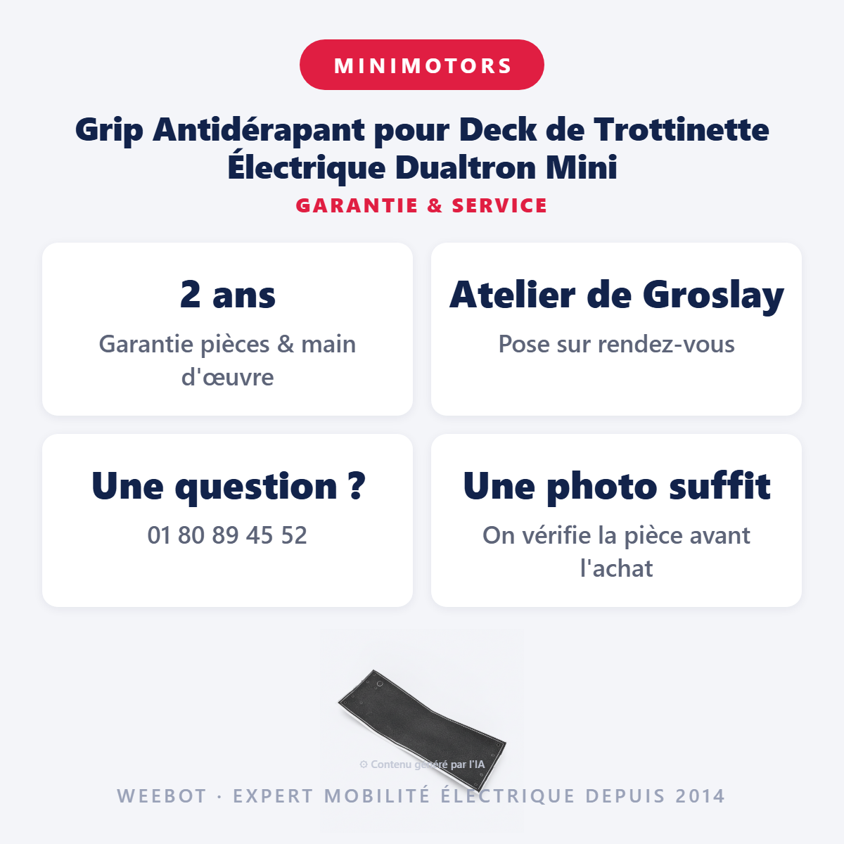 Grip Antidérapant pour Deck de Trottinette Électrique Dualtron Mini : garantie 2 ans et service après-vente