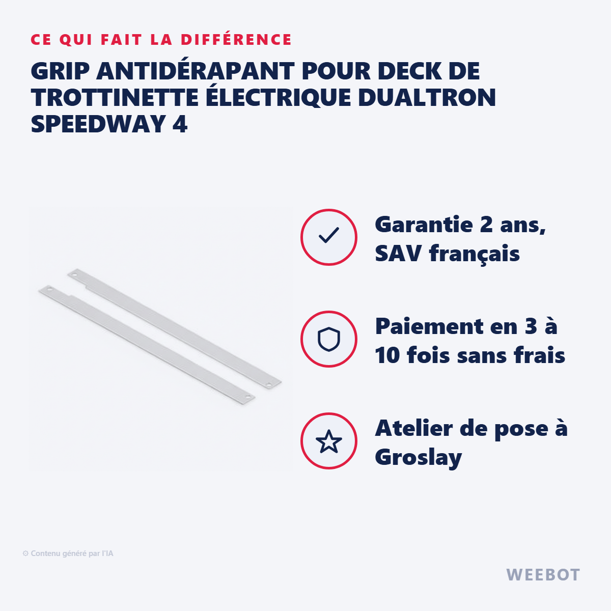 Grip Antidérapant pour Deck de Trottinette Électrique Dualtron Speedway 4 : les points forts
