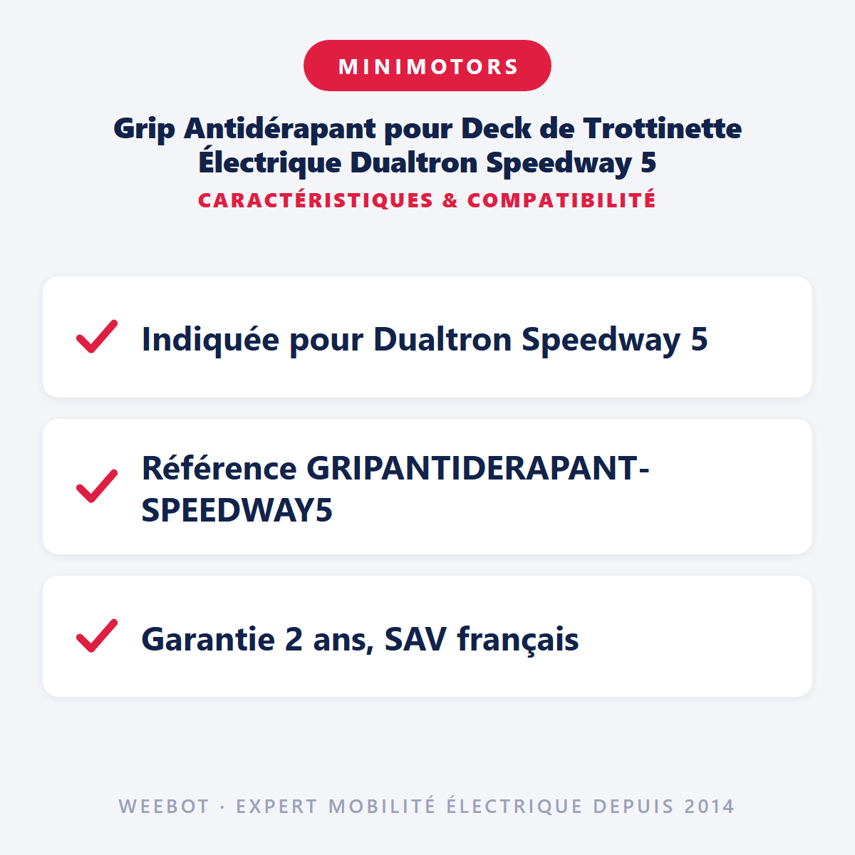 Grip Antidérapant pour Deck de Trottinette Électrique Dualtron Speedway 5 - Weebot