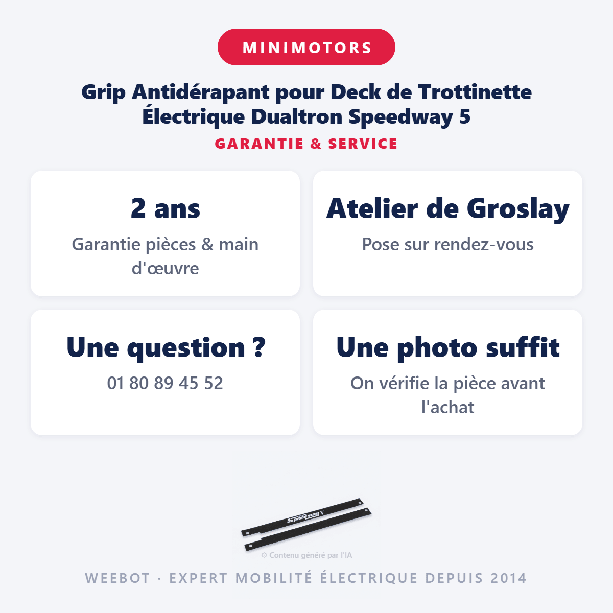 Grip Antidérapant pour Deck de Trottinette Électrique Dualtron Speedway 5 - Weebot