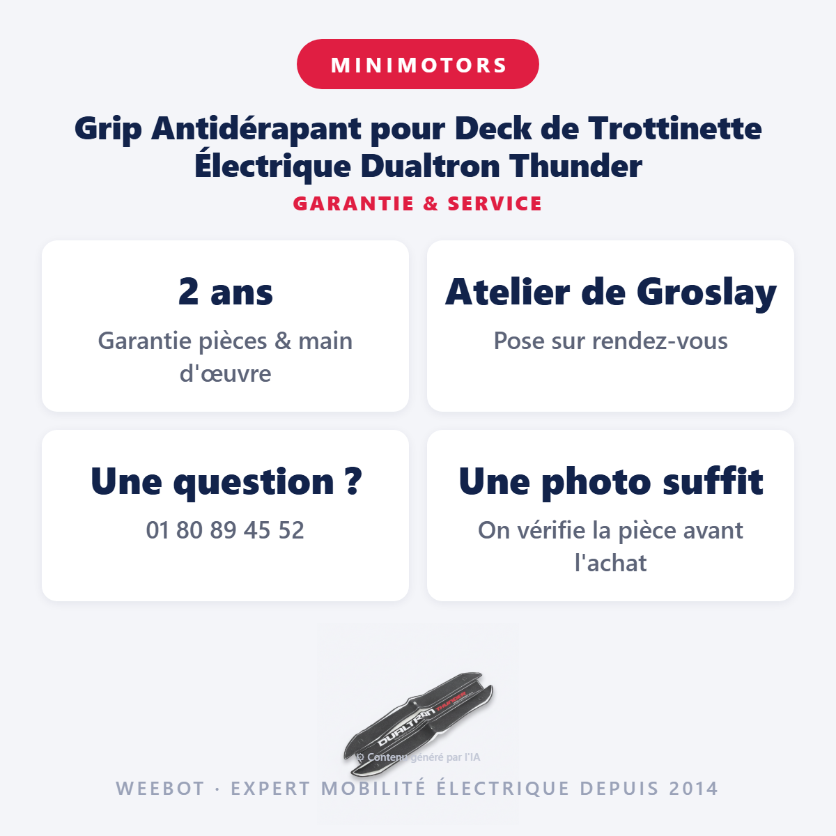 Grip Antidérapant pour Deck de Trottinette Électrique Dualtron Thunder : garantie 2 ans et service après-vente