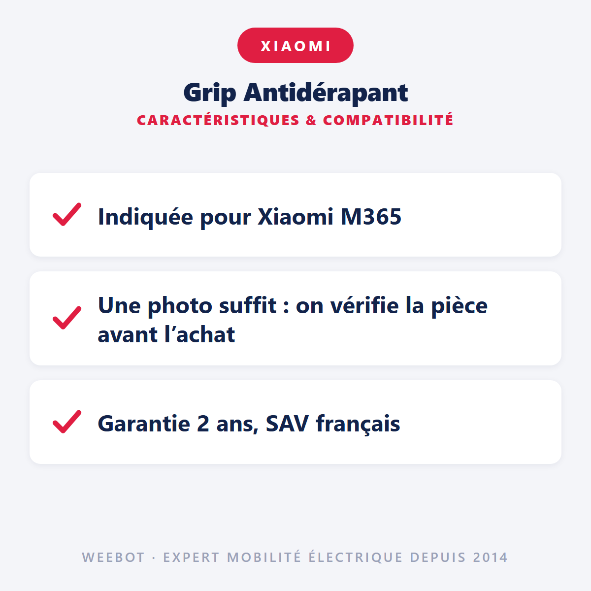 Grip Antidérapant pour Trottinette Electrique Xiaomi M365 - Weebot