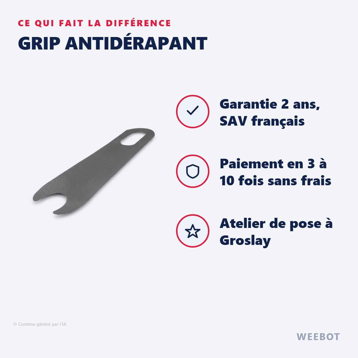 Grip Antidérapant pour Trottinette Electrique Xiaomi M365 - Weebot