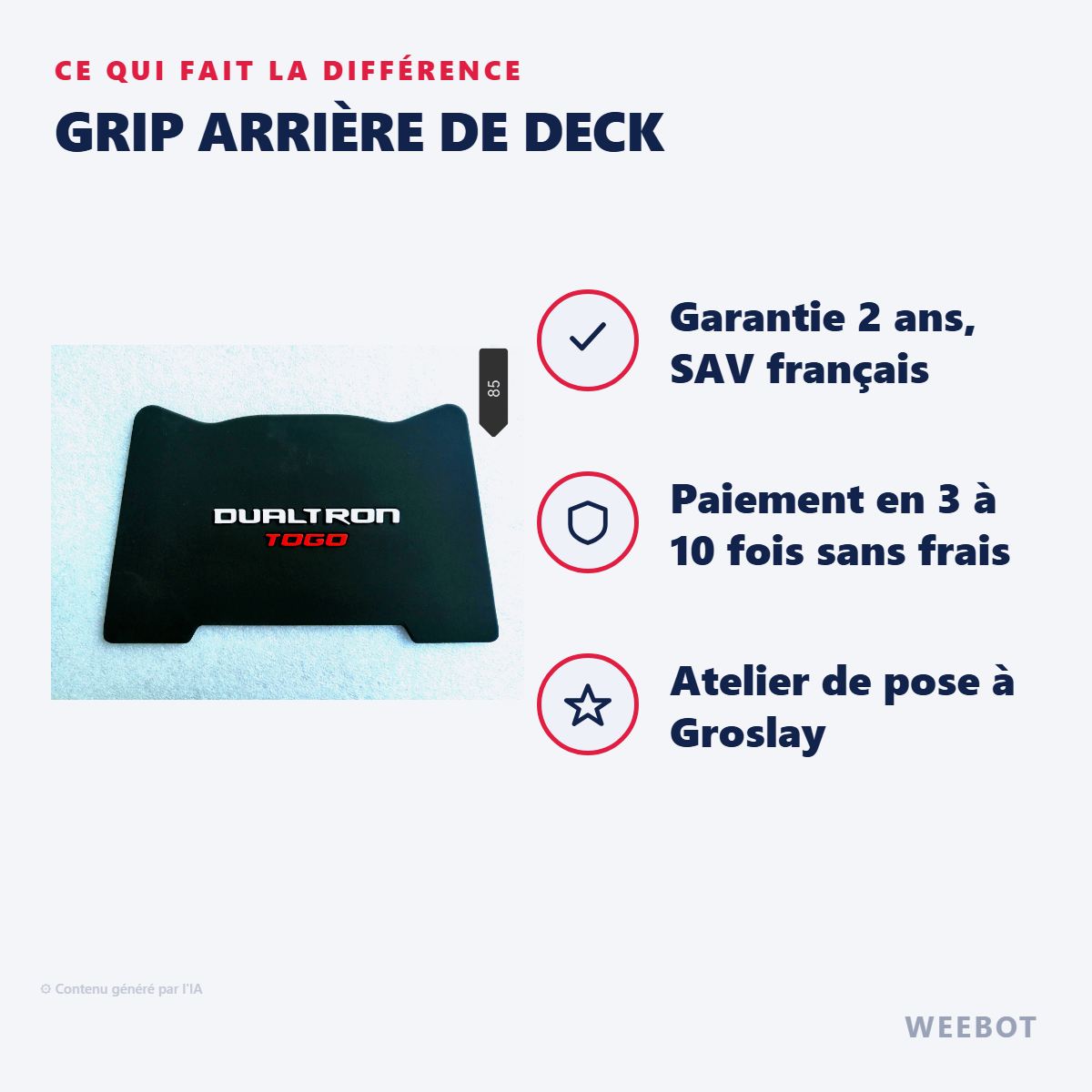 Grip Arrière de Deck : les points forts