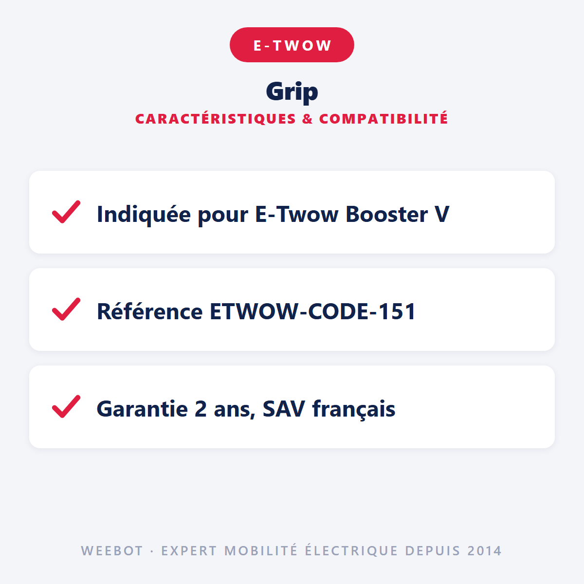 Grip pour Trottinette Electrique E-Twow Booster V - Weebot