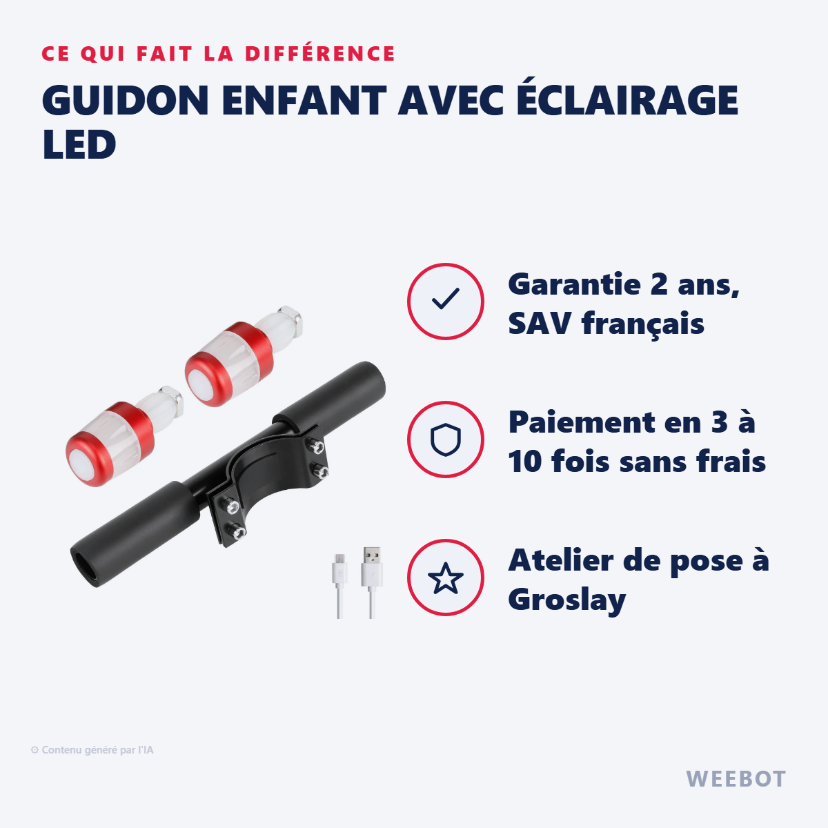 Guidon Enfant avec Éclairage LED : les points forts