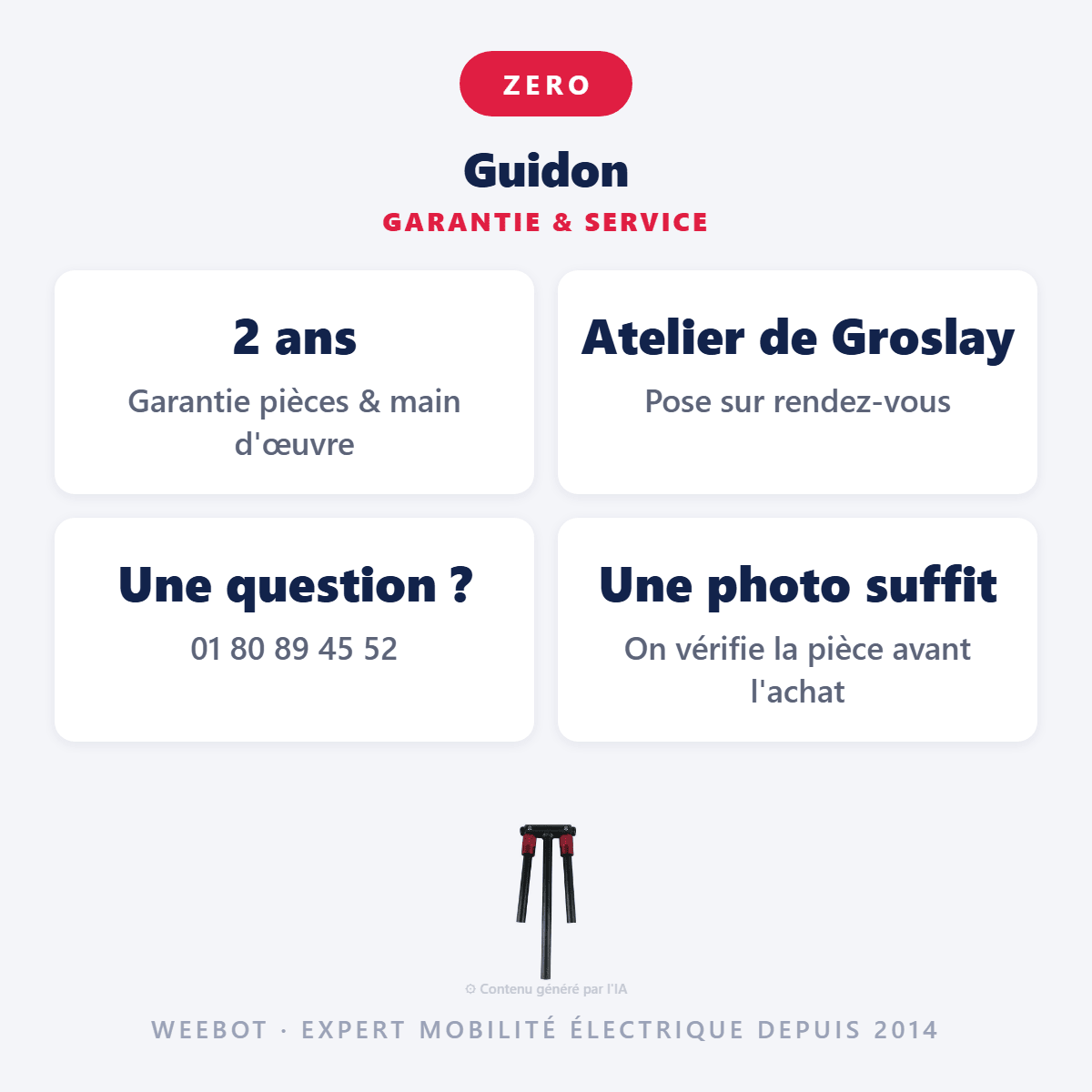 Guidon pour Trottinette Électrique T Z8, Z9, Z10 - Weebot