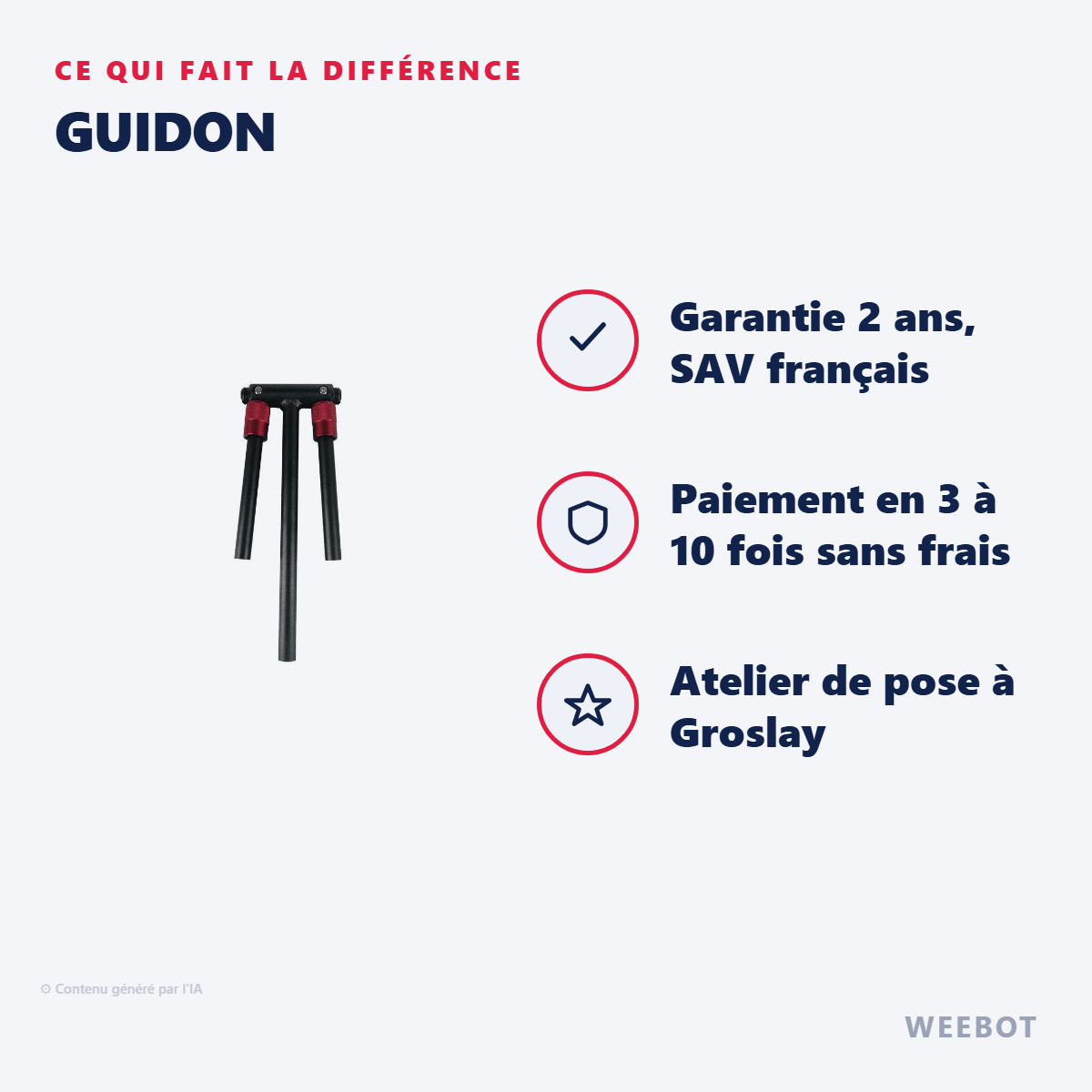 Guidon pour Trottinette Électrique T Z8, Z9, Z10 - Weebot