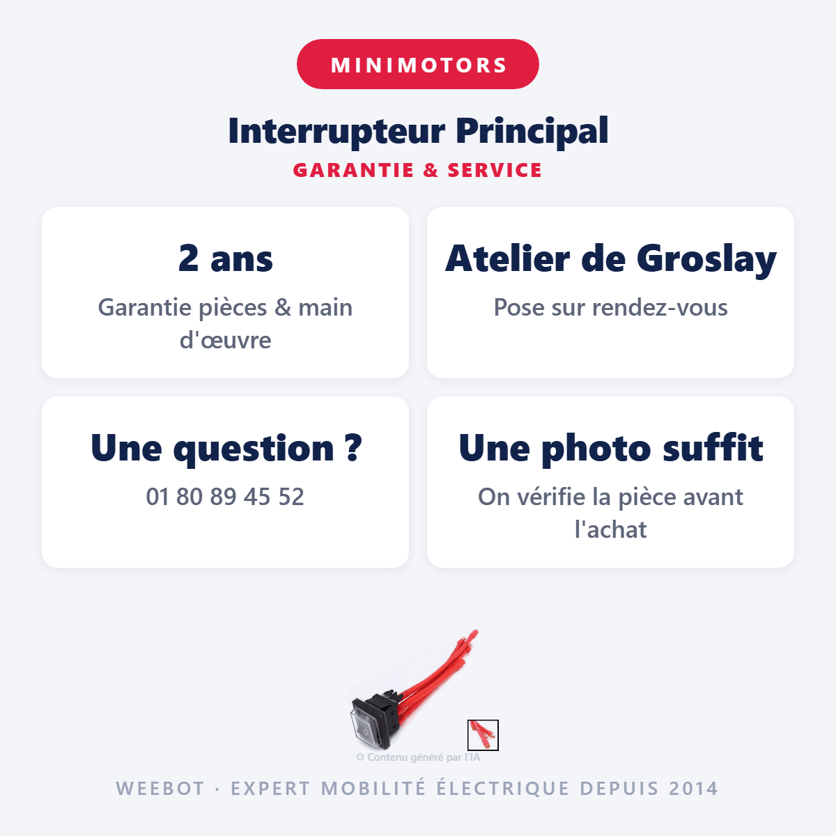 Interrupteur Principal pour Trottinette Électrique Dualtron Thunder - Weebot