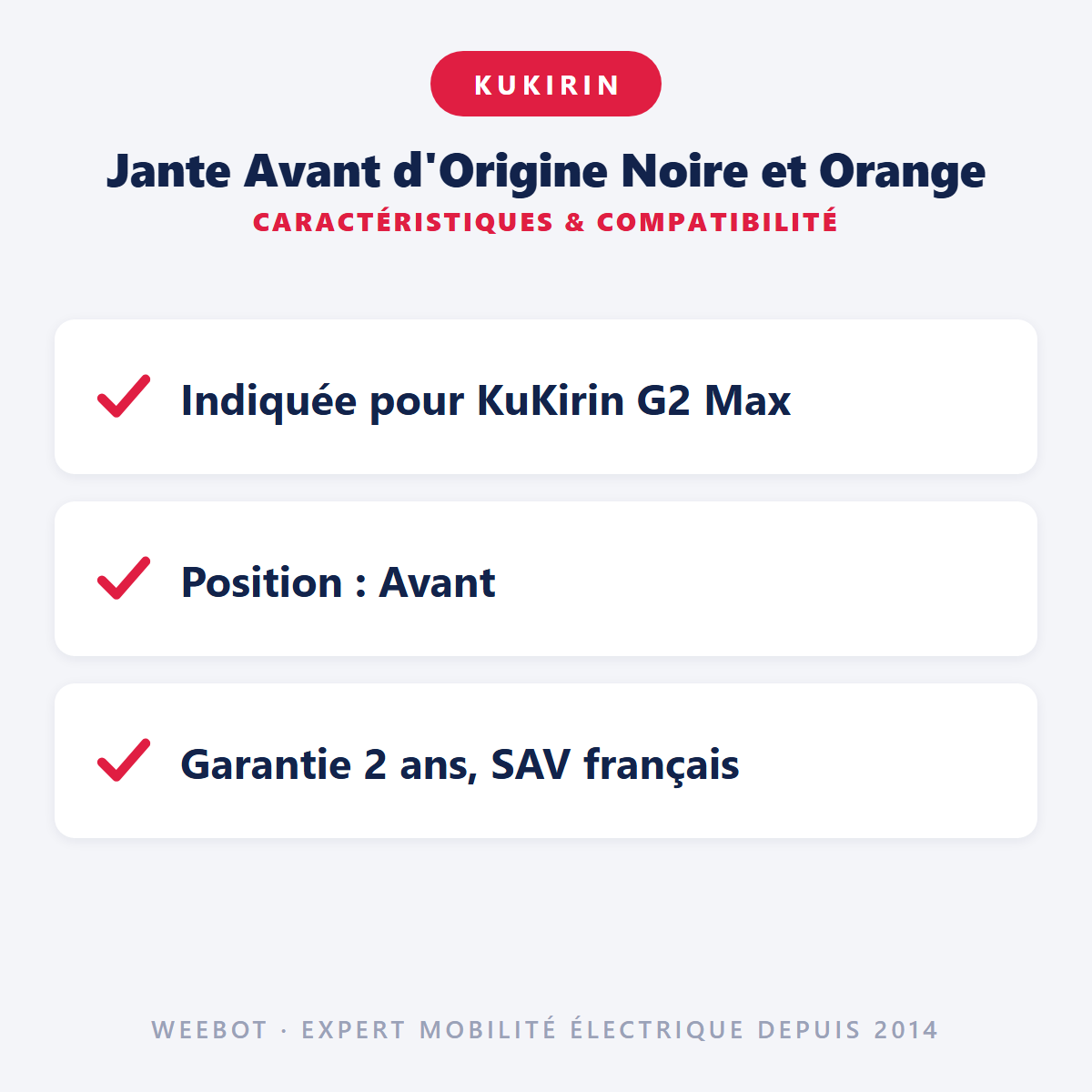 Jante Avant d'Origine Noire et Orange : caractéristiques et compatibilité