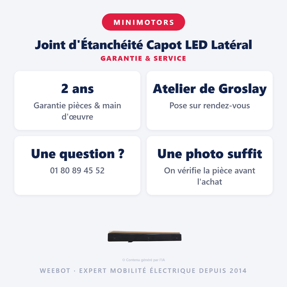 Joint d'Étanchéité Capot LED Latéral : garantie 2 ans et service après-vente