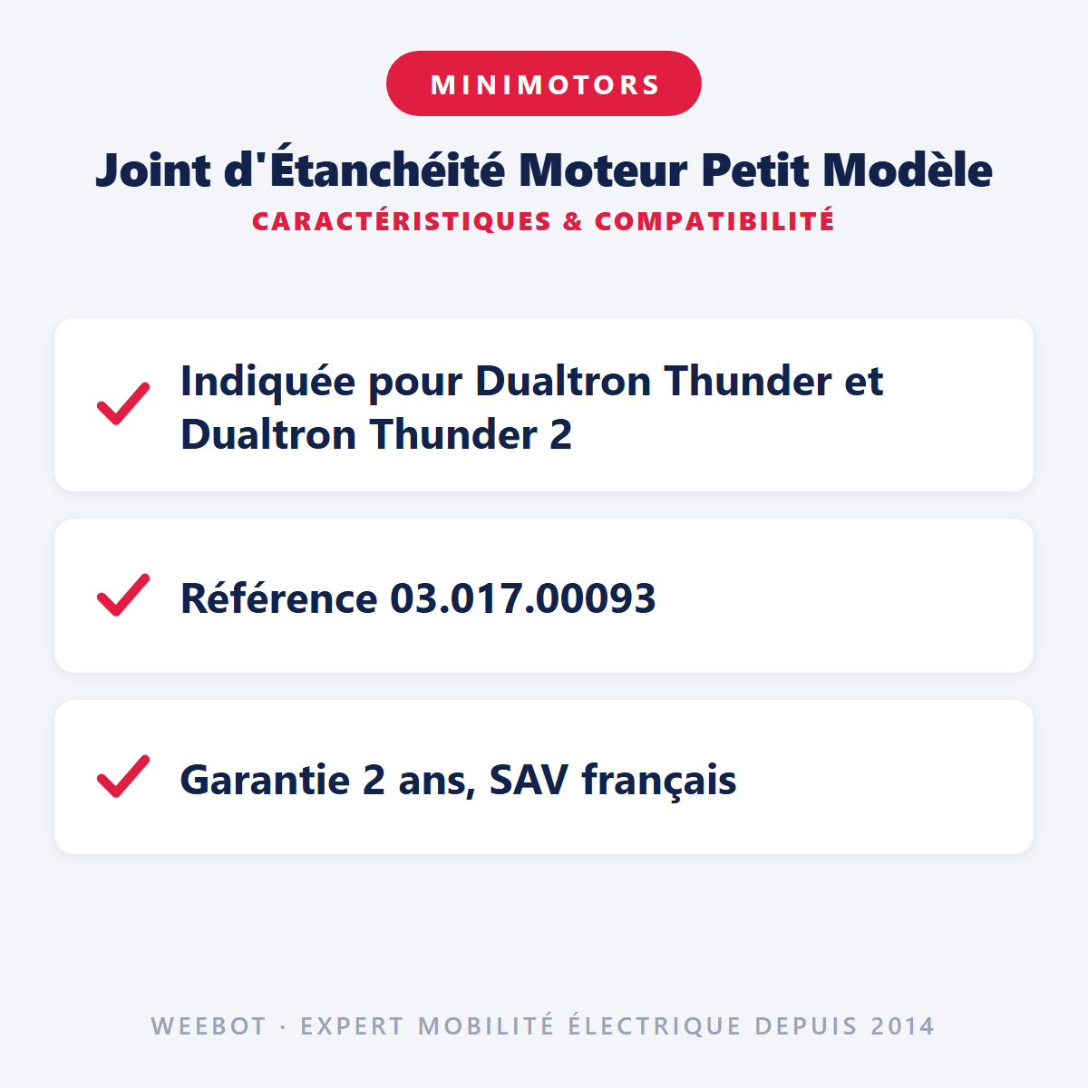 Joint d'Étanchéité Moteur Petit Modèle : caractéristiques et compatibilité