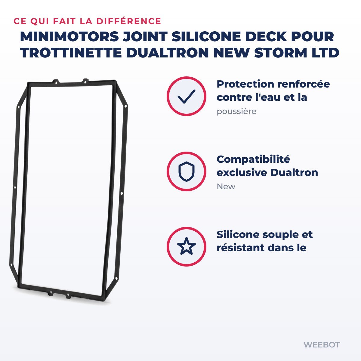 Joint Silicone Deck pour Trottinette Dualtron New Storm LTD - Weebot