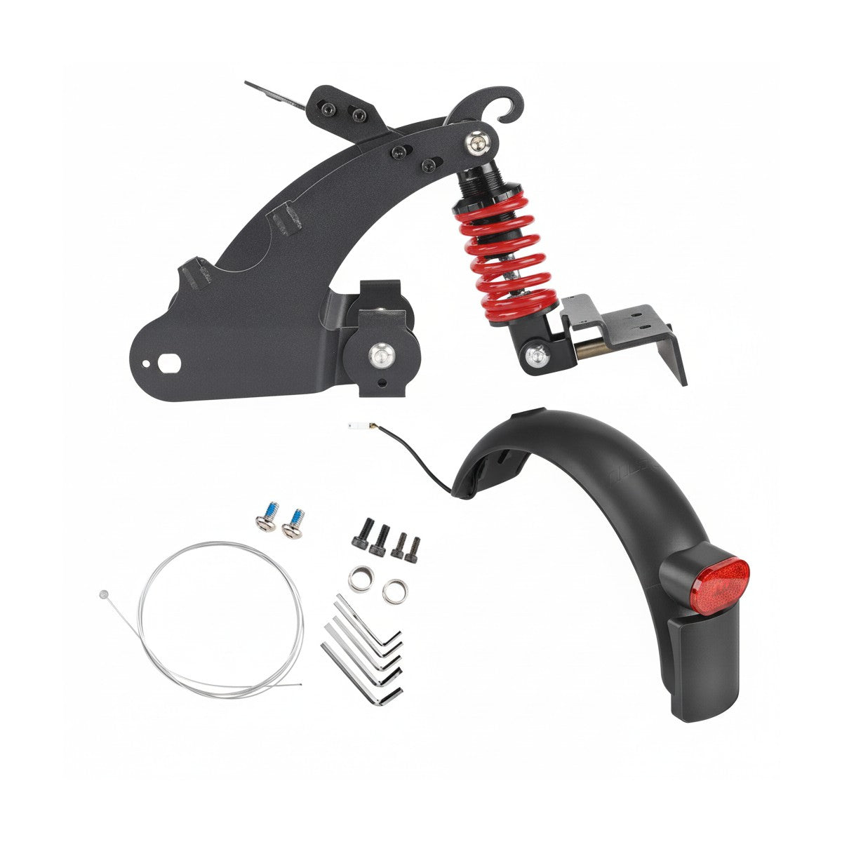 Kit de suspension arrière avec amortisseur à ressort et garde-boue pour trottinette électrique