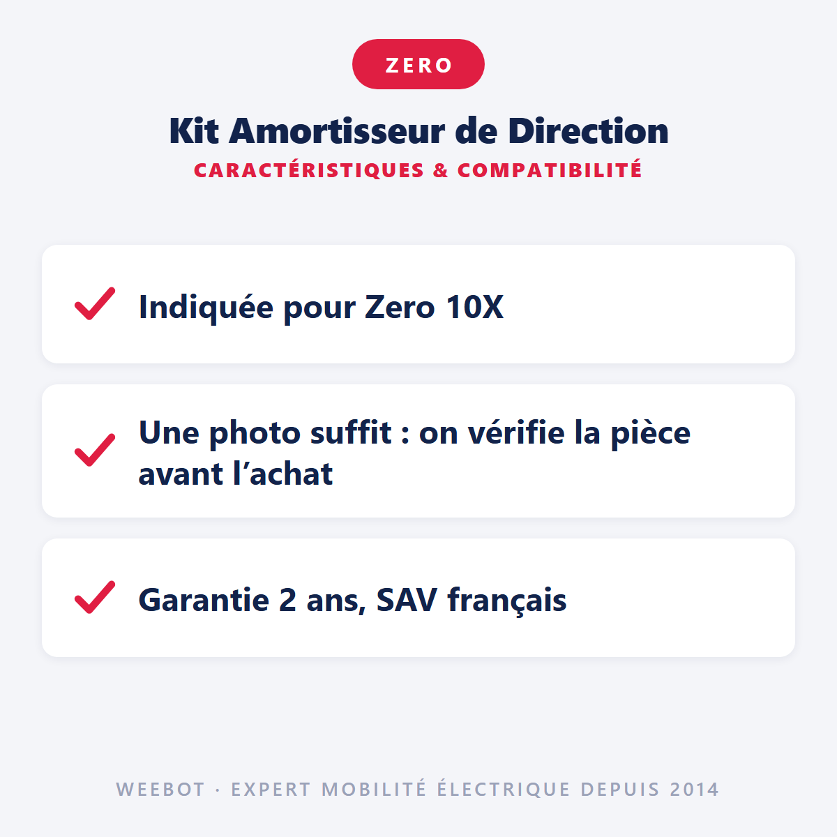 Kit Amortisseur de Direction : caractéristiques et compatibilité