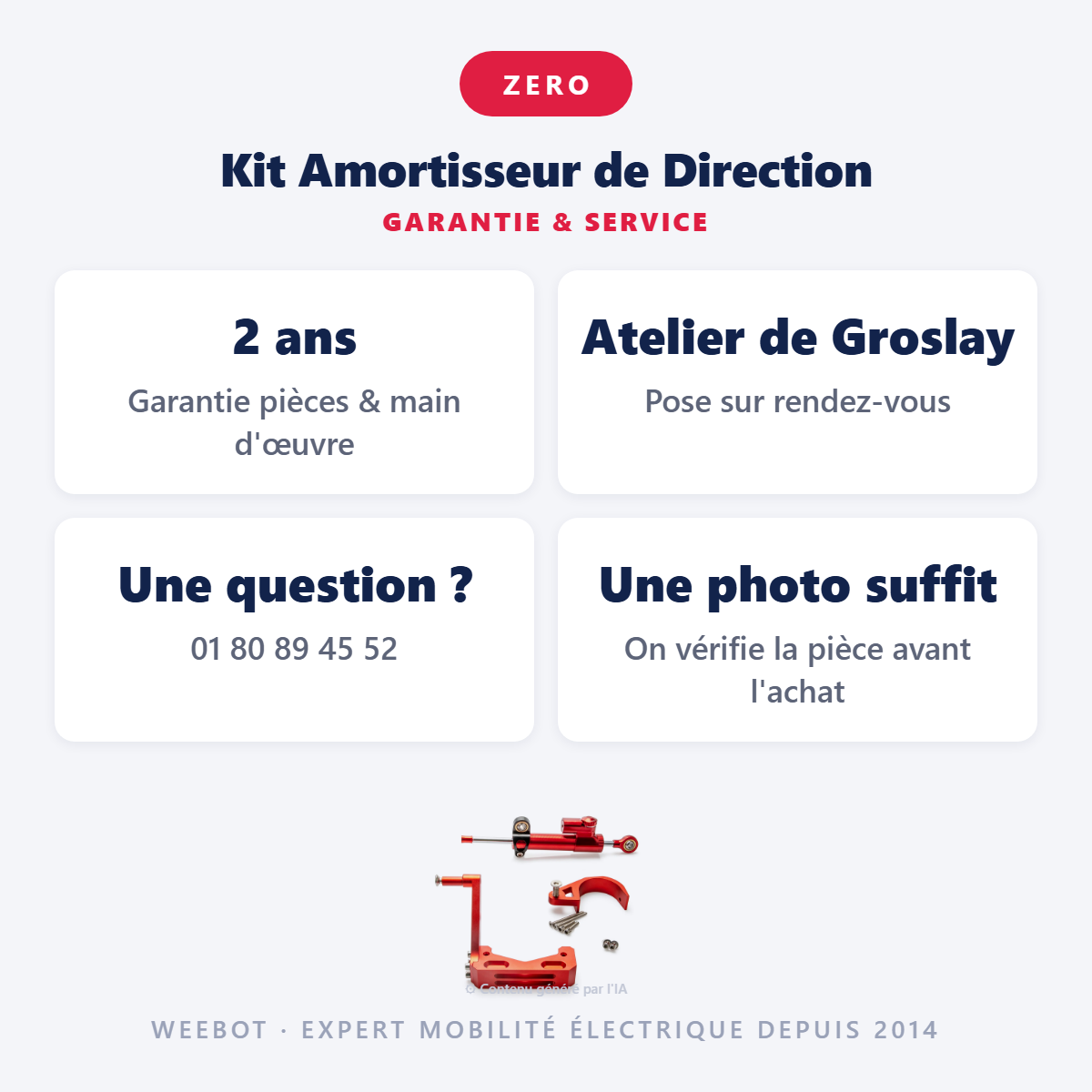Kit Amortisseur de Direction : garantie 2 ans et service après-vente