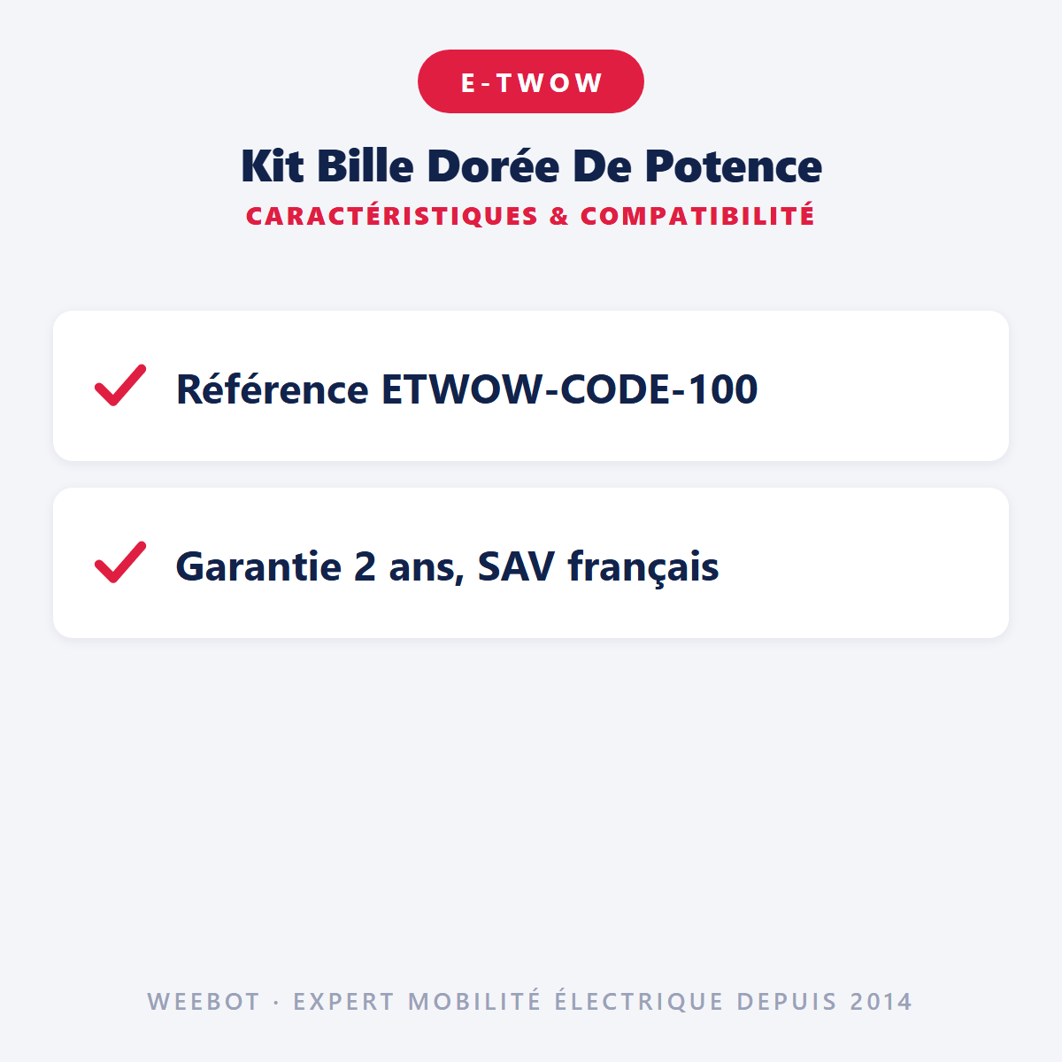 Kit Bille Dorée De Potence pour Trottinette Electrique E-Twow - Weebot