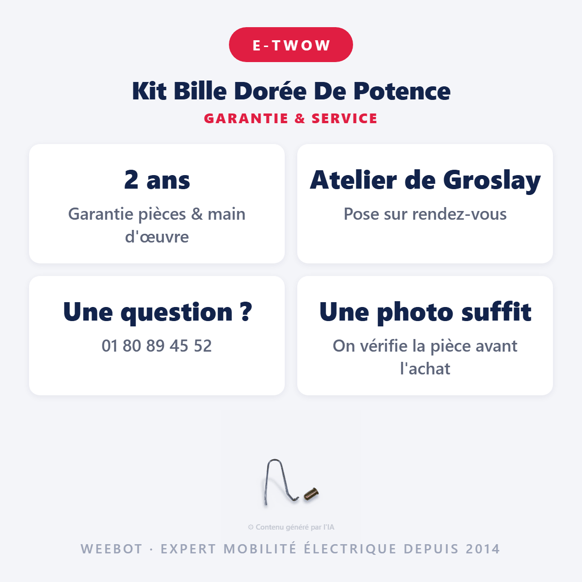 Kit Bille Dorée De Potence pour Trottinette Electrique E-Twow - Weebot