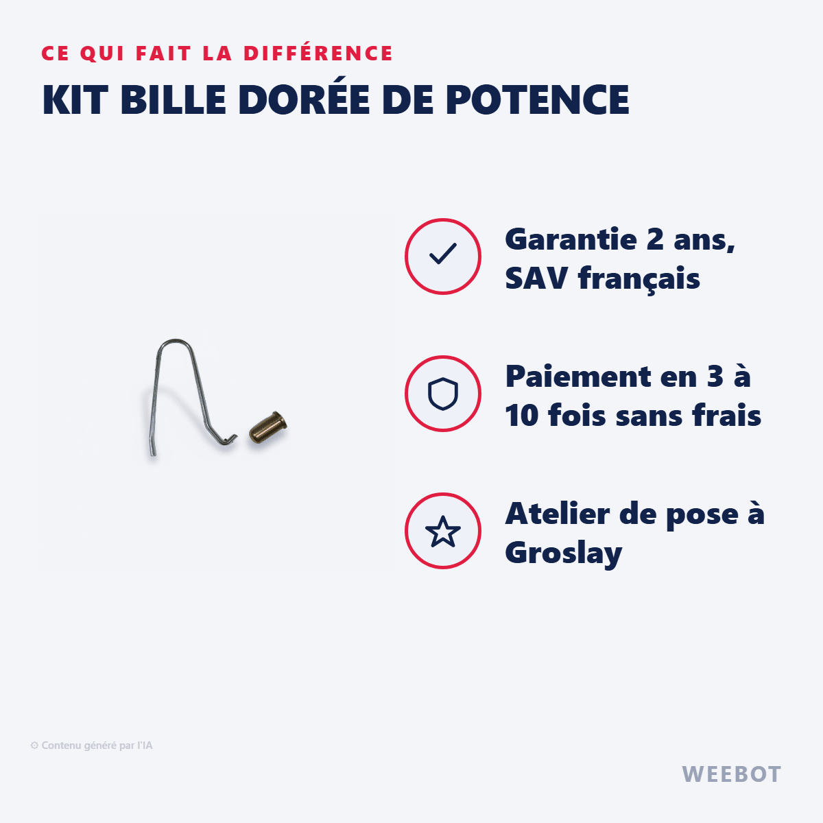 Kit Bille Dorée De Potence pour Trottinette Electrique E-Twow - Weebot