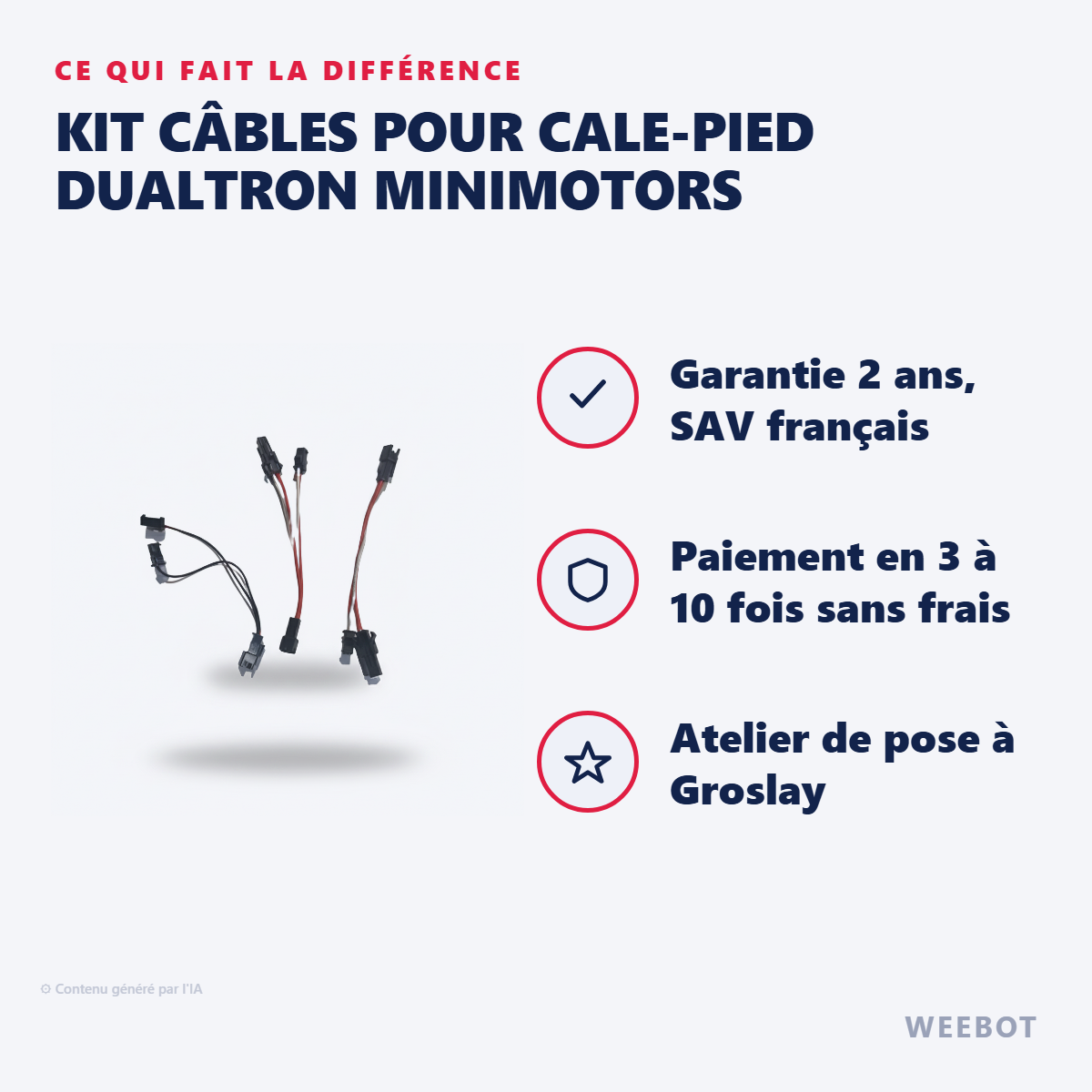Kit Câbles pour Cale-Pied Dualtron Minimotors : les points forts