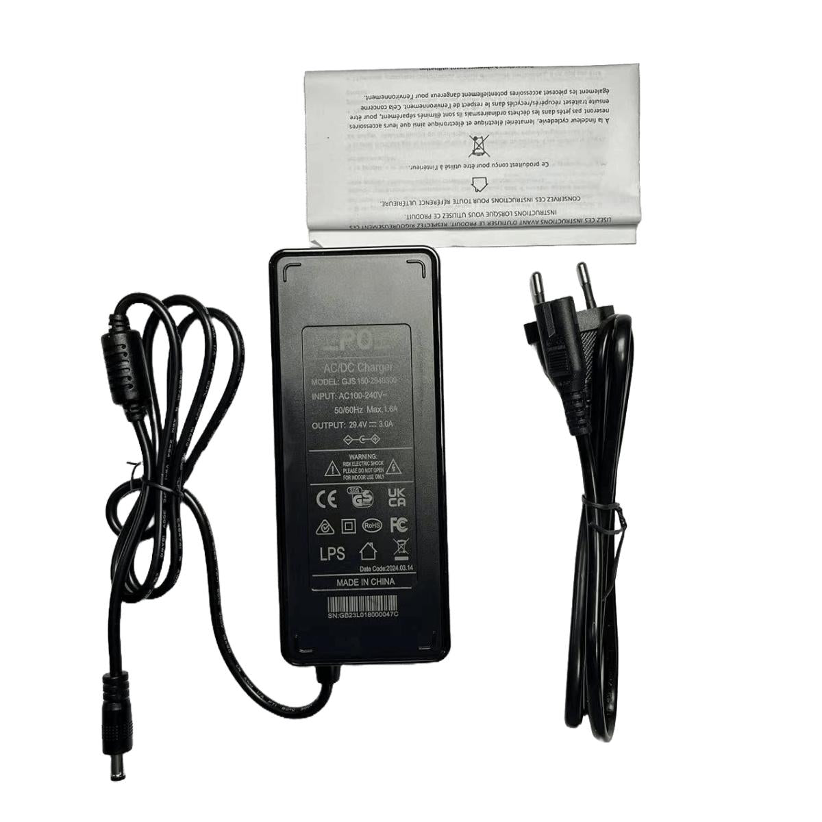 Chargeur Standard de Trottinette Électrique pour Batterie 24V (Connecteur DC 5.5*2.1mm) - Weebot