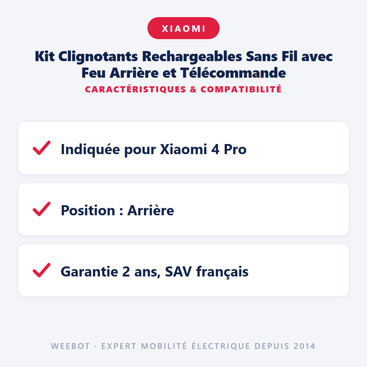 Kit Clignotants Rechargeables Sans Fil avec Feu Arrière et Télécommande : caractéristiques et compatibilité