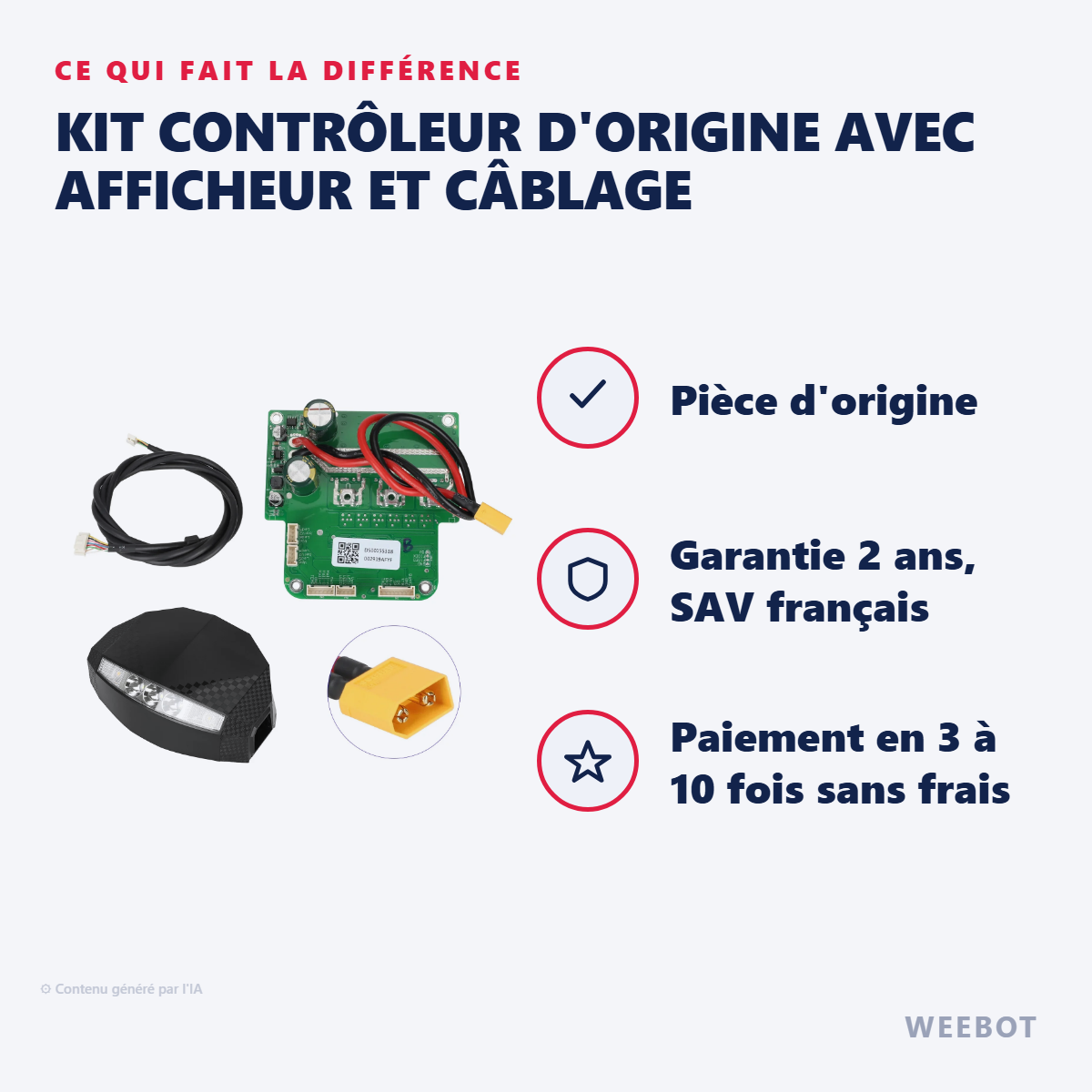 Kit Contrôleur d'Origine avec Afficheur et Câblage : les points forts