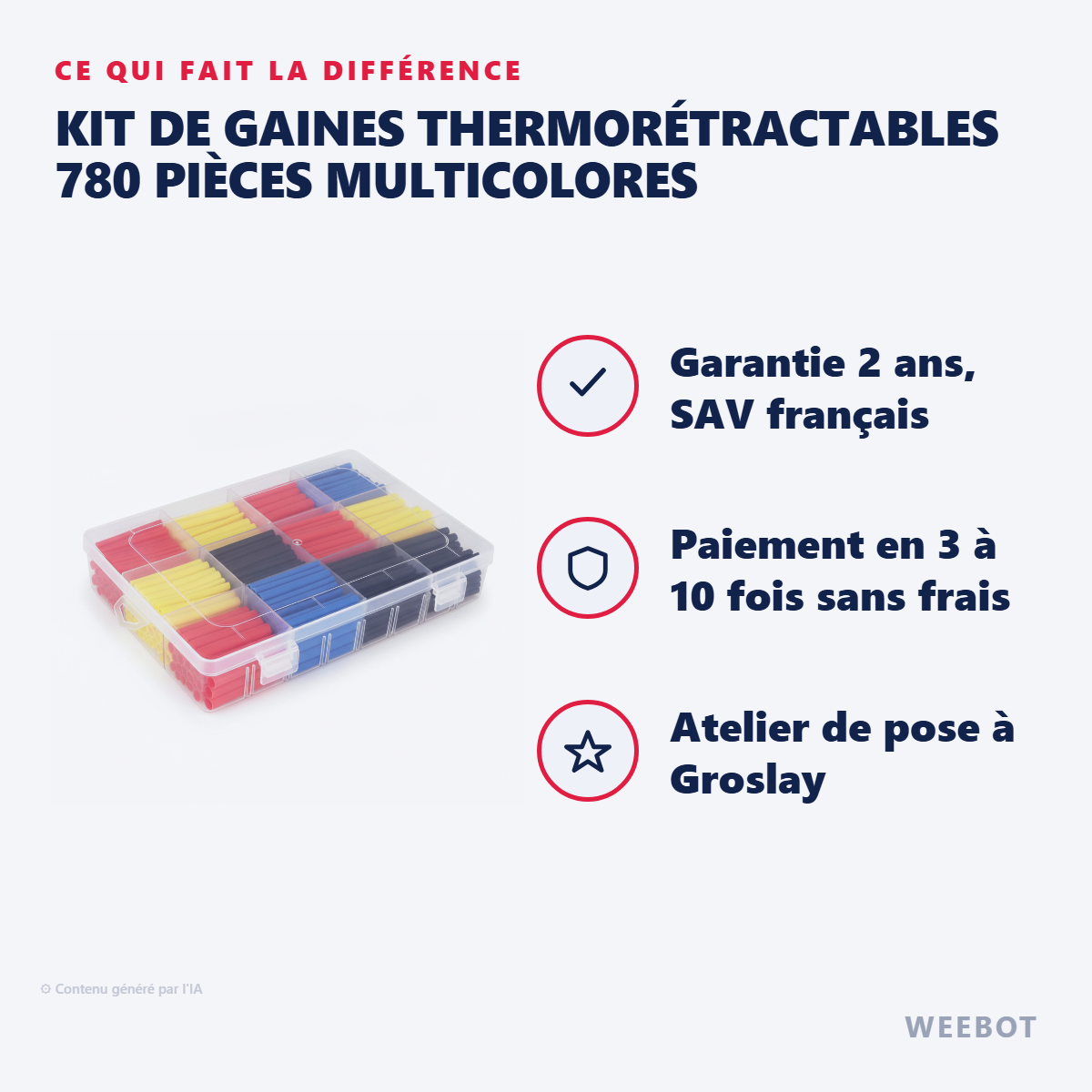 Kit de Gaines Thermorétractables 780 Pièces Multicolores : les points forts