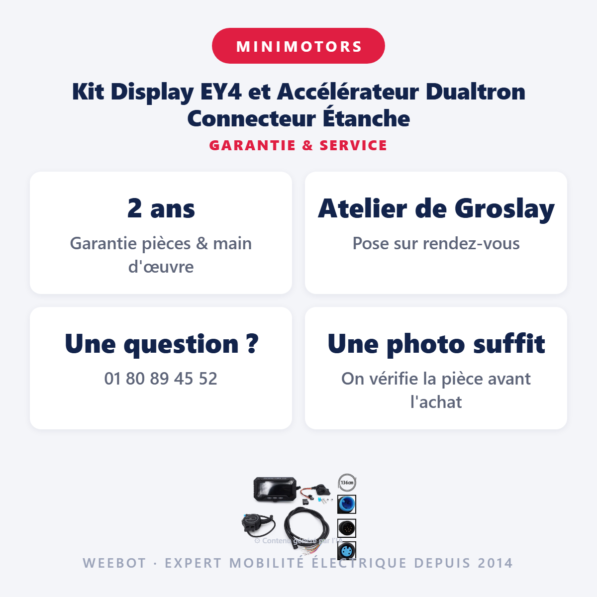 Kit Display EY4 et Accélérateur Dualtron Connecteur Étanche : garantie 2 ans et service après-vente