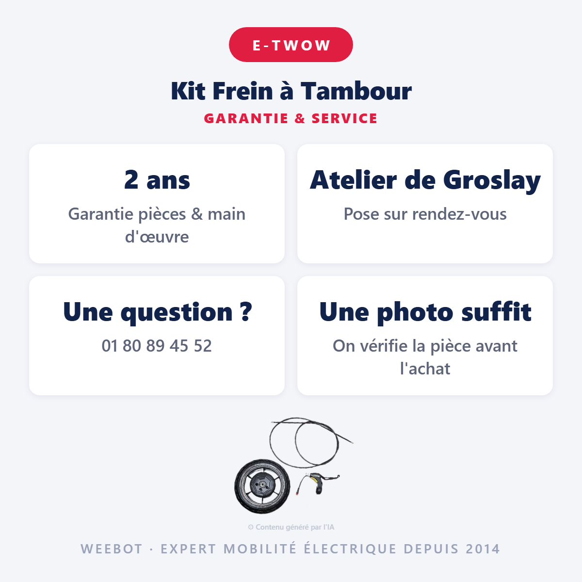 Kit Frein à Tambour : garantie 2 ans et service après-vente
