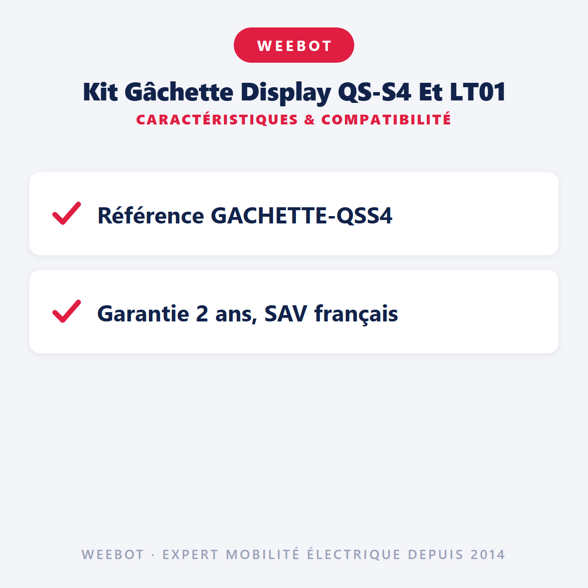 Kit Gâchette Display QS-S4 Et LT01 : caractéristiques et compatibilité