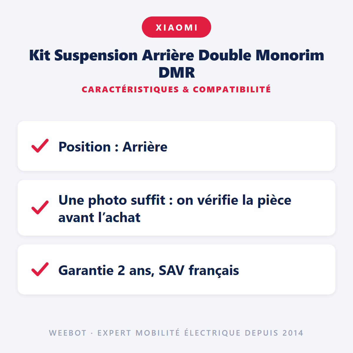 Kit Suspension Arrière Double Monorim DMR : caractéristiques et compatibilité