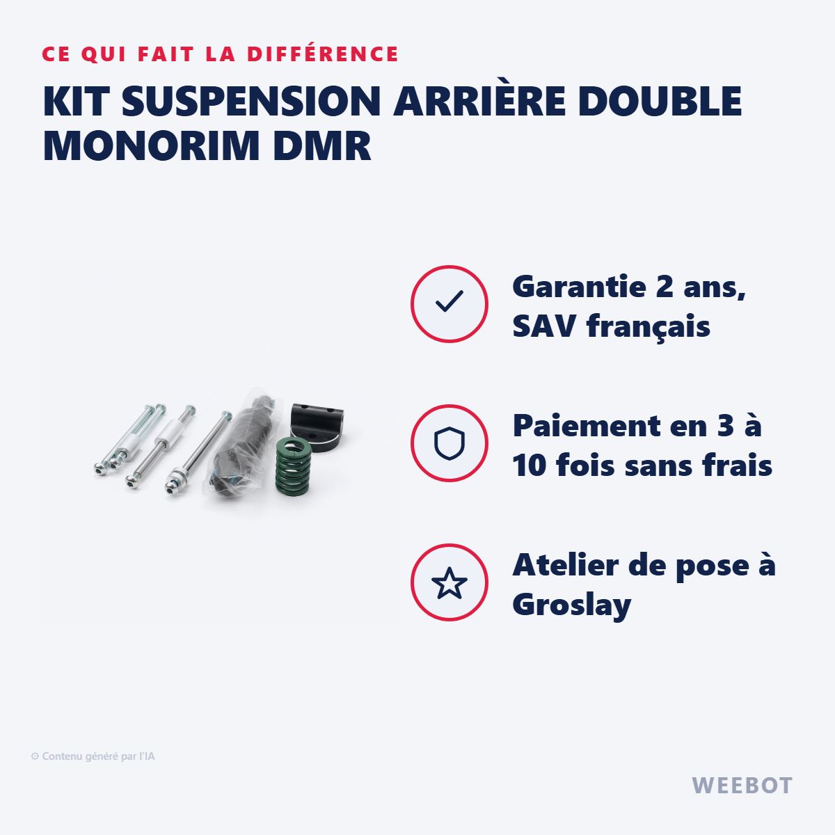 Kit Suspension Arrière Double Monorim DMR : les points forts