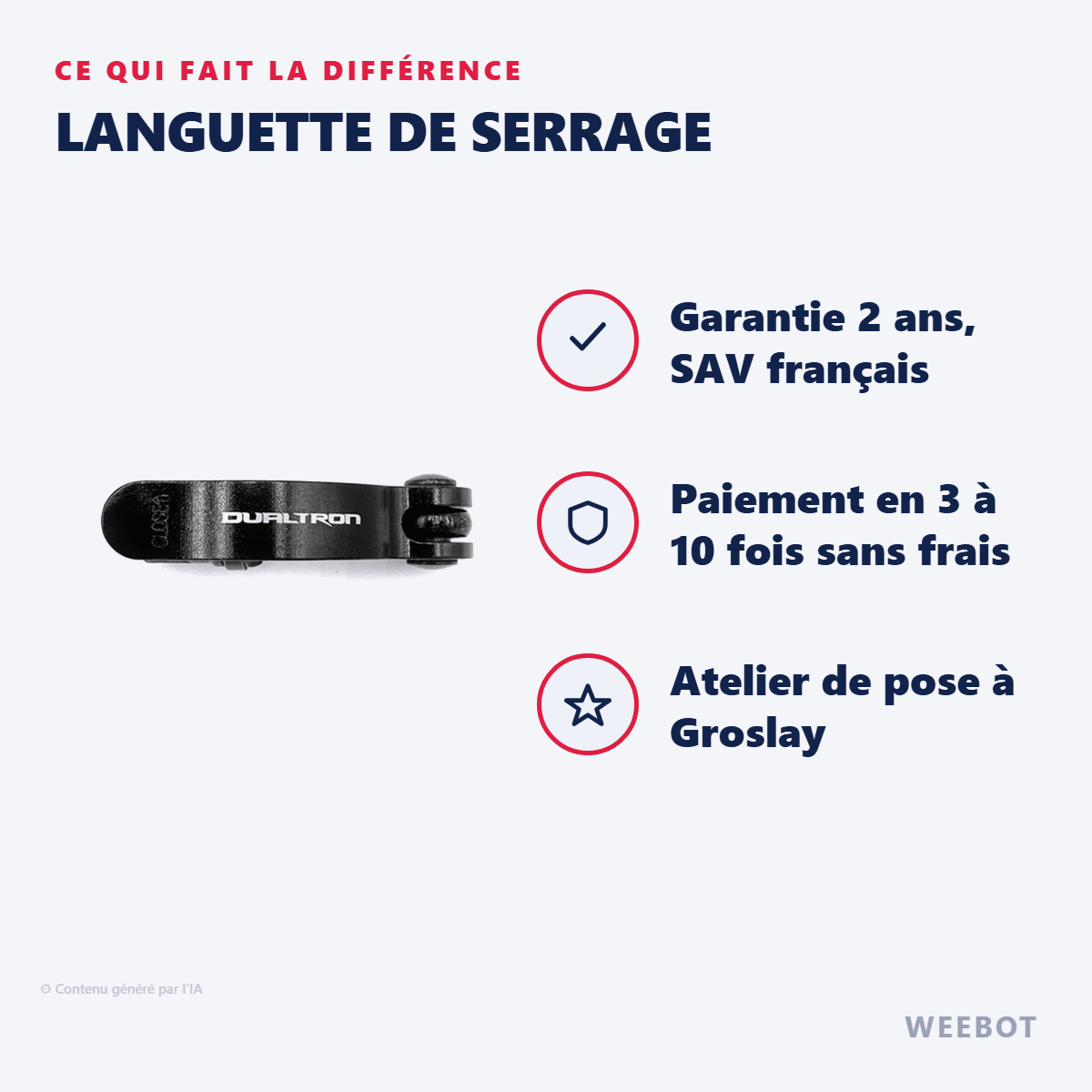 Languette de Serrage pour Trottinette Électrique Dualtron Minimotors - Weebot