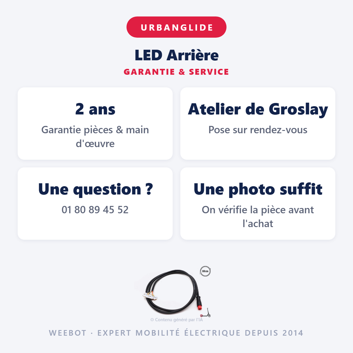 LED Arrière : garantie 2 ans et service après-vente