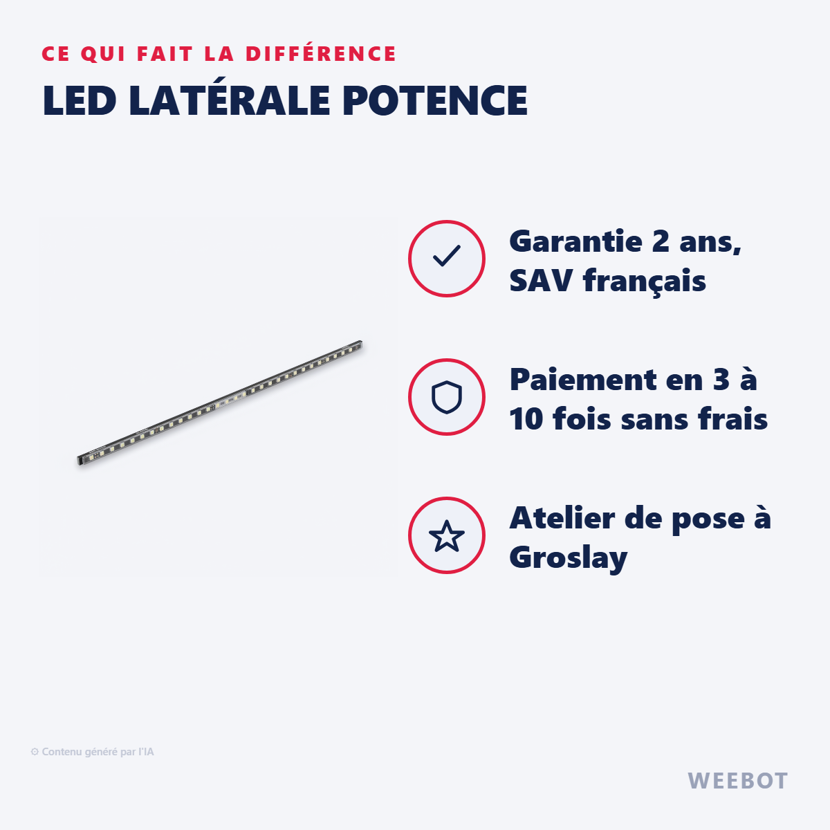 LED Latérale Potence : les points forts