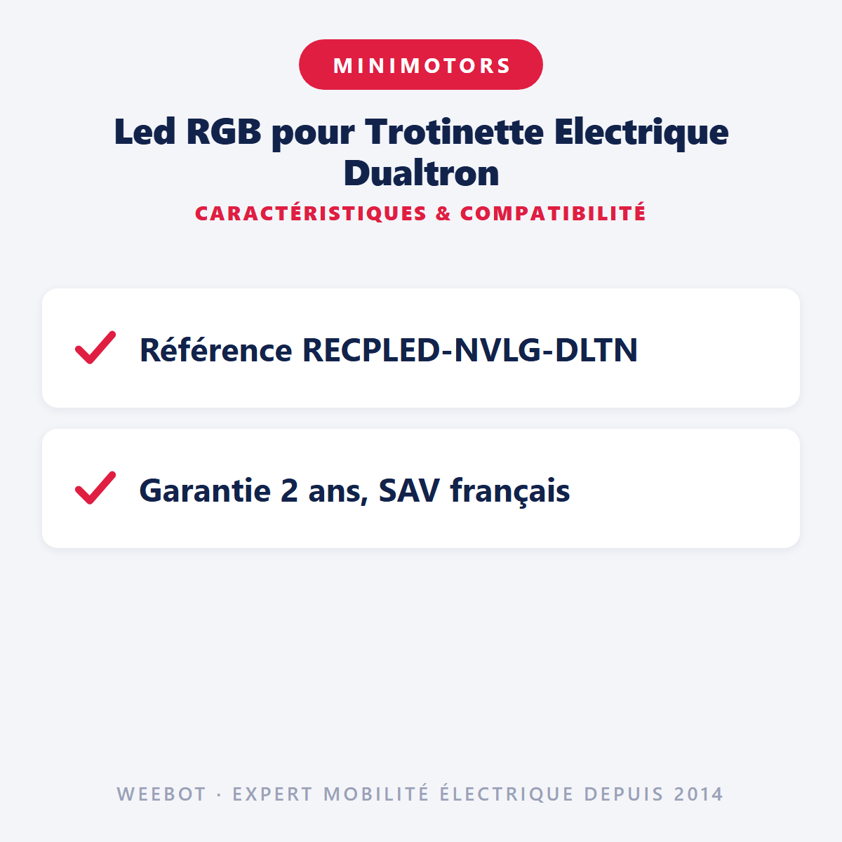 Led RGB pour Trotinette Electrique Dualtron (Nouveau) - Weebot