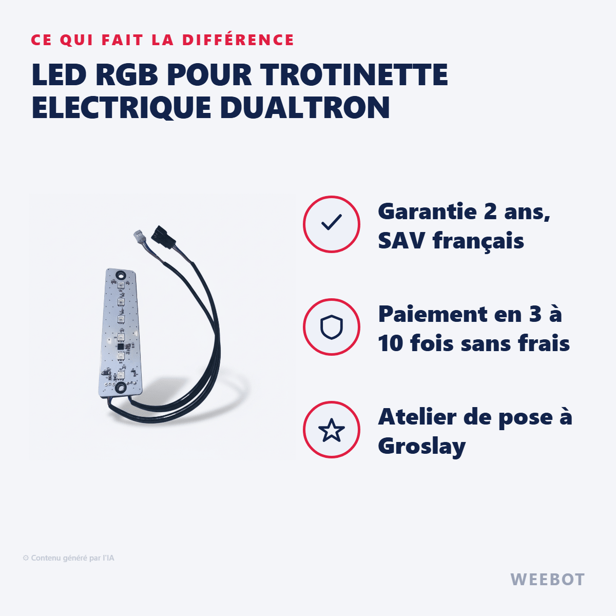 Led RGB pour Trotinette Electrique Dualtron (Nouveau) - Weebot