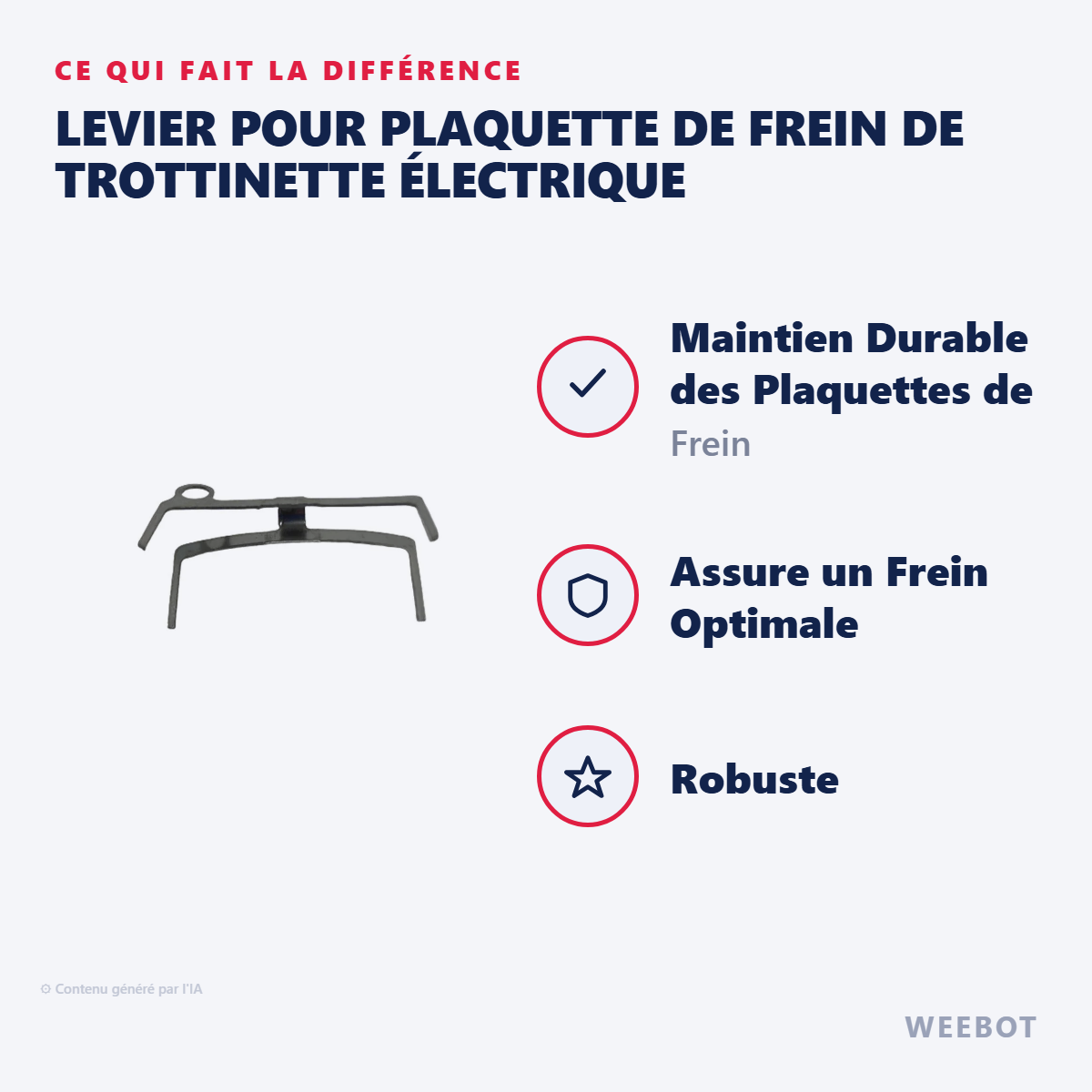 Levier pour Plaquette de Frein de Trottinette Électrique : les points forts
