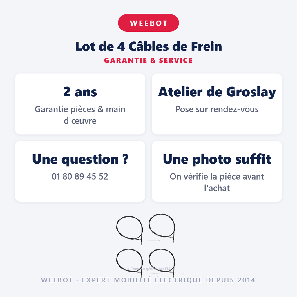 Lot de 4 Câbles de Frein KuKirin G2 Pro - Pas Cher