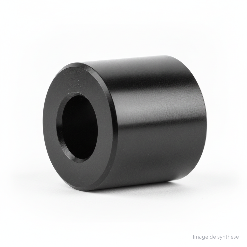 Dessin au trait d'un manchon cylindrique d'axe de suspension vu en perspective