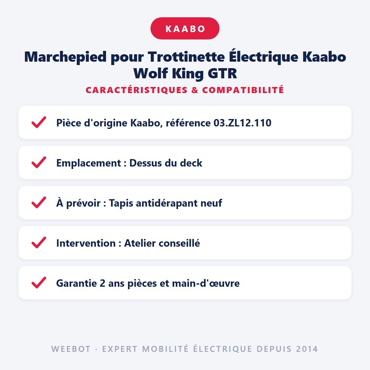Marchepied pour Trottinette Électrique Kaabo Wolf King GTR - Weebot