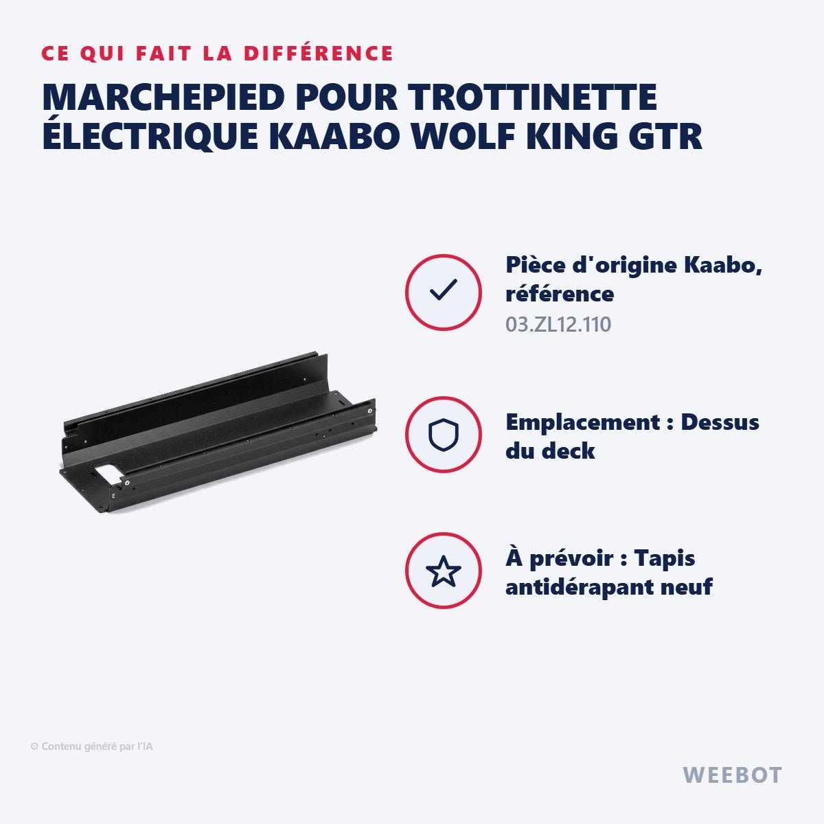 Marchepied pour Trottinette Électrique Kaabo Wolf King GTR - Weebot